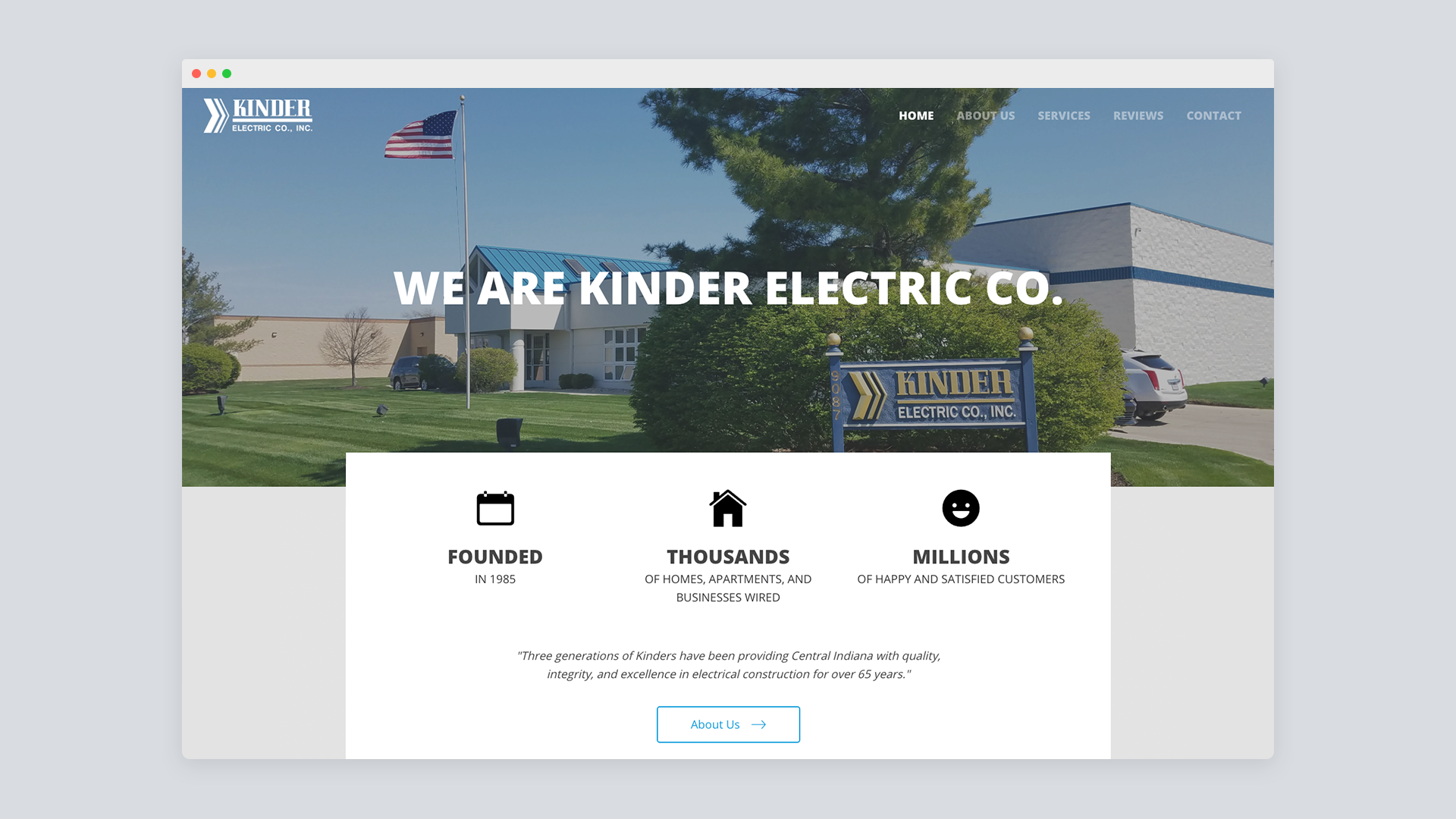 kinder electric website preview